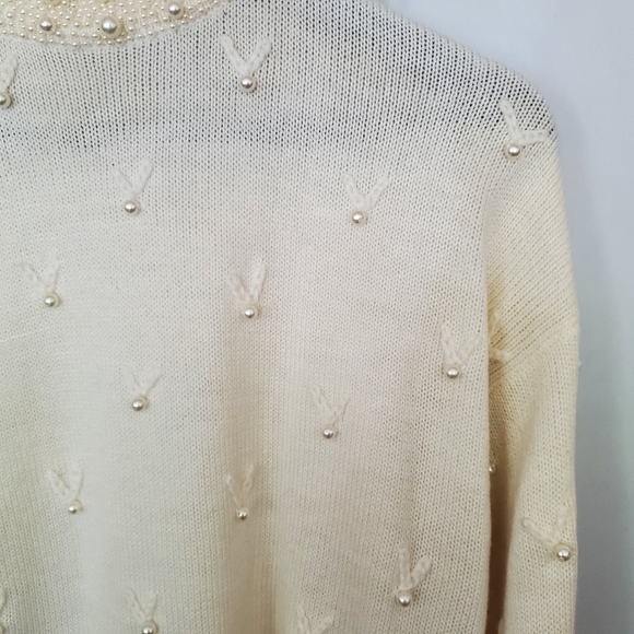 Vintage Peal Embellished Sweater size S - Picture 3 of 8